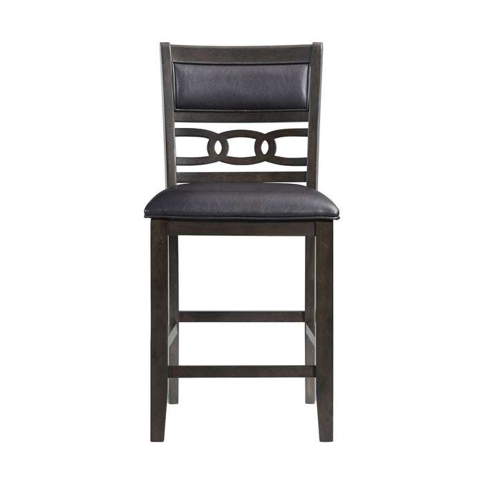 Amherst Counter Height Faux Leather Side Chair Set in Walnut of 2 - Faith Furniture (Manhattan, KS)