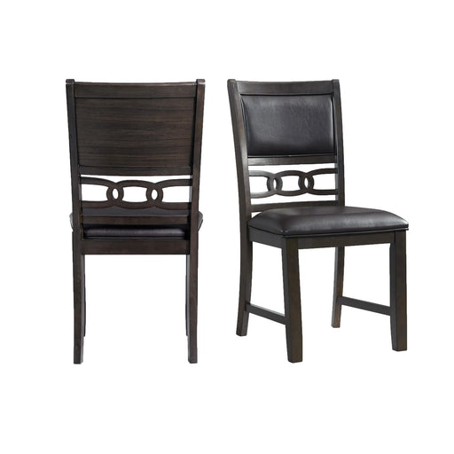 Amherst Standard Height Faux Leather Side Chair Set in Walnut of 2 - Faith Furniture (Manhattan, KS)