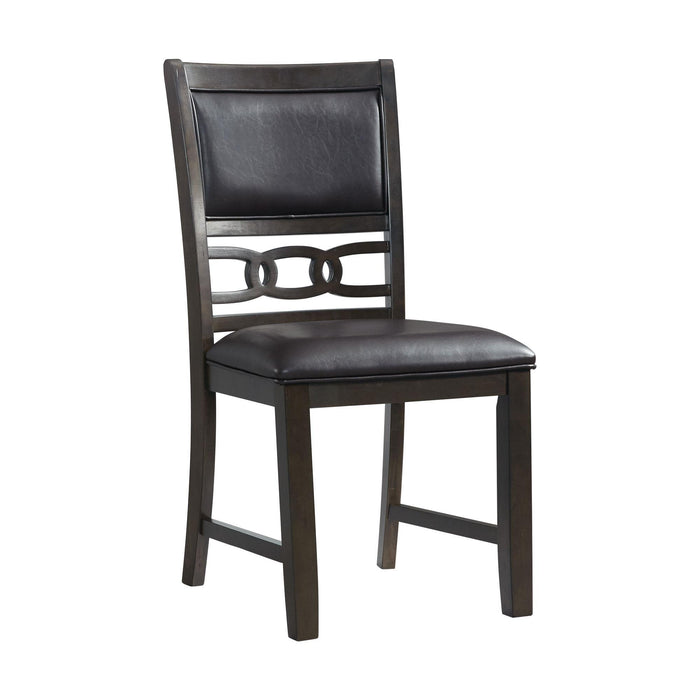 Amherst Standard Height Faux Leather Side Chair Set in Walnut of 2 - Faith Furniture (Manhattan, KS)