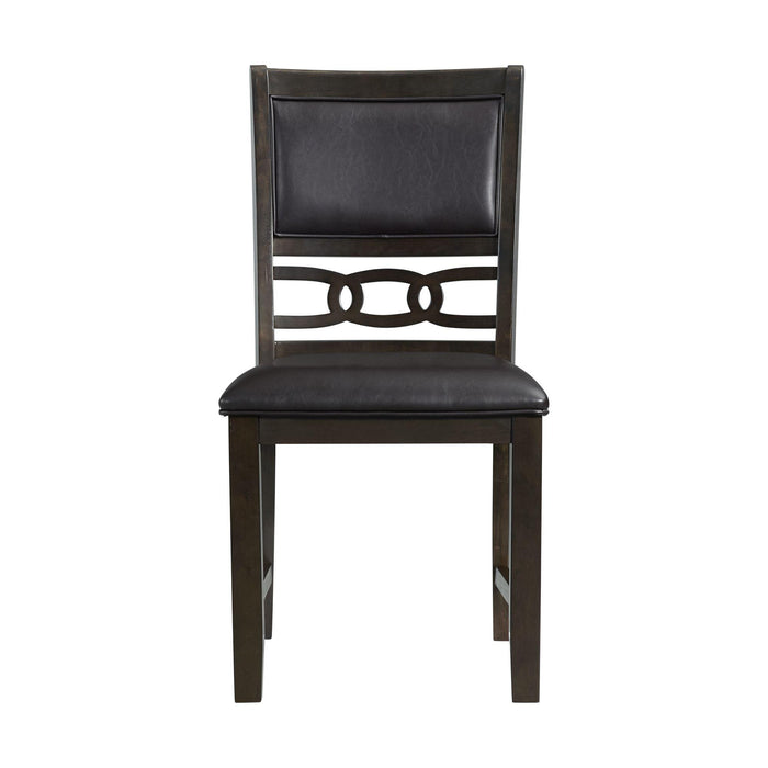 Amherst Standard Height Faux Leather Side Chair Set in Walnut of 2 - Faith Furniture (Manhattan, KS)