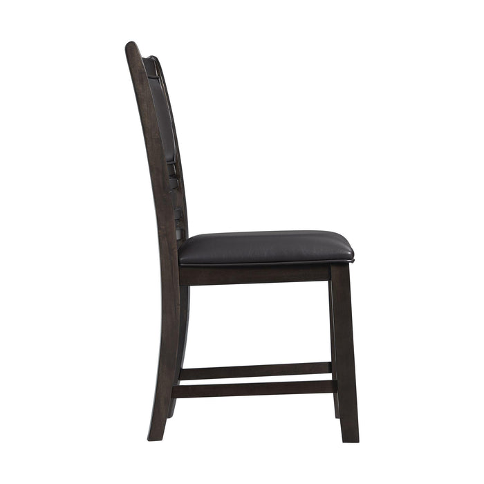 Amherst Standard Height Faux Leather Side Chair Set in Walnut of 2 - Faith Furniture (Manhattan, KS)