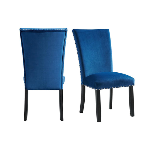 Francesca Blue Velvet Side Chair Set of 2 - Faith Furniture (Manhattan, KS)