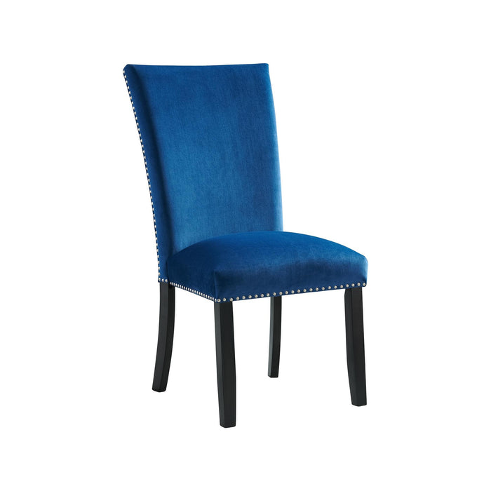 Francesca Blue Velvet Side Chair Set of 2 - Faith Furniture (Manhattan, KS)