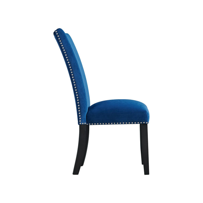 Francesca Blue Velvet Side Chair Set of 2 - Faith Furniture (Manhattan, KS)
