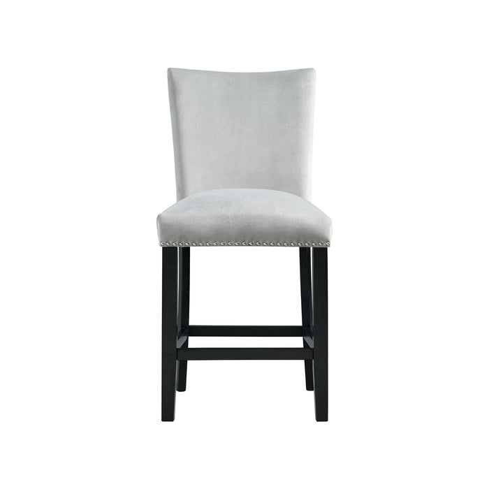 Francesca Gray Velvet Counter Height Chair Set of 2 - Faith Furniture (Manhattan, KS)