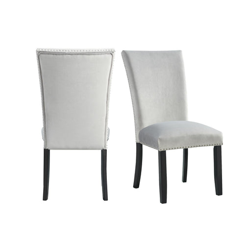 Francesca Gray Velvet Side Chair set of 2 - Faith Furniture (Manhattan, KS)
