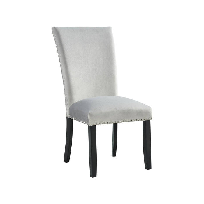 Francesca Gray Velvet Side Chair set of 2 - Faith Furniture (Manhattan, KS)