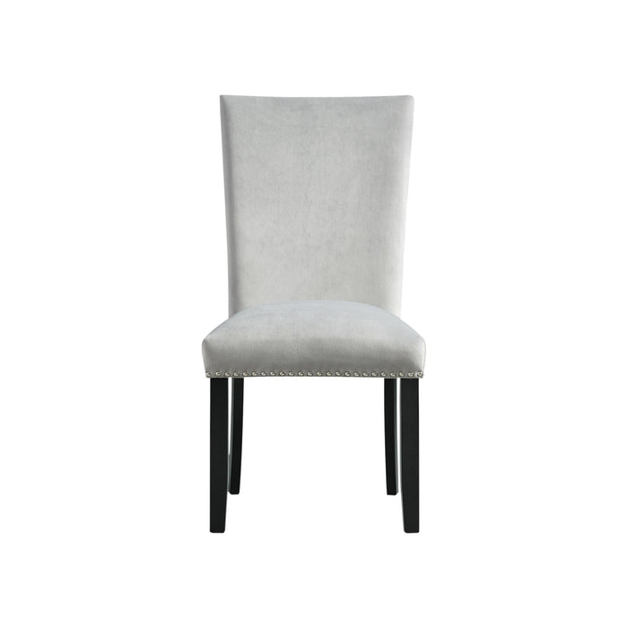 Francesca Gray Velvet Side Chair set of 2 - Faith Furniture (Manhattan, KS)