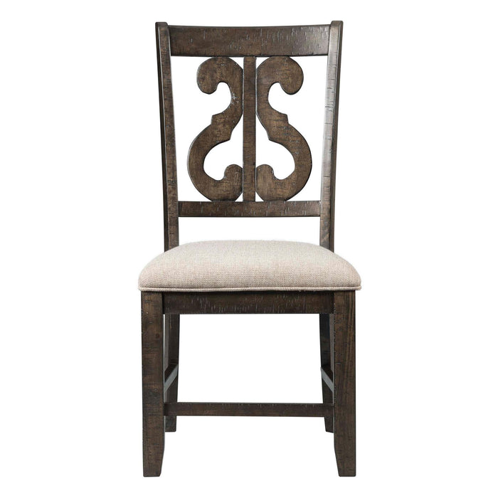 Stone Wooden Swirl Back Side Chair Set of 2 - Faith Furniture (Manhattan, KS)