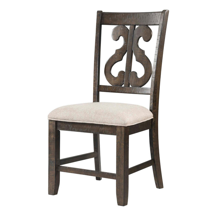 Stone Wooden Swirl Back Side Chair Set of 2 - Faith Furniture (Manhattan, KS)