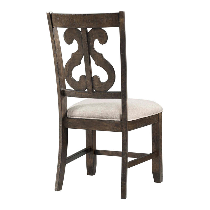 Stone Wooden Swirl Back Side Chair Set of 2 - Faith Furniture (Manhattan, KS)