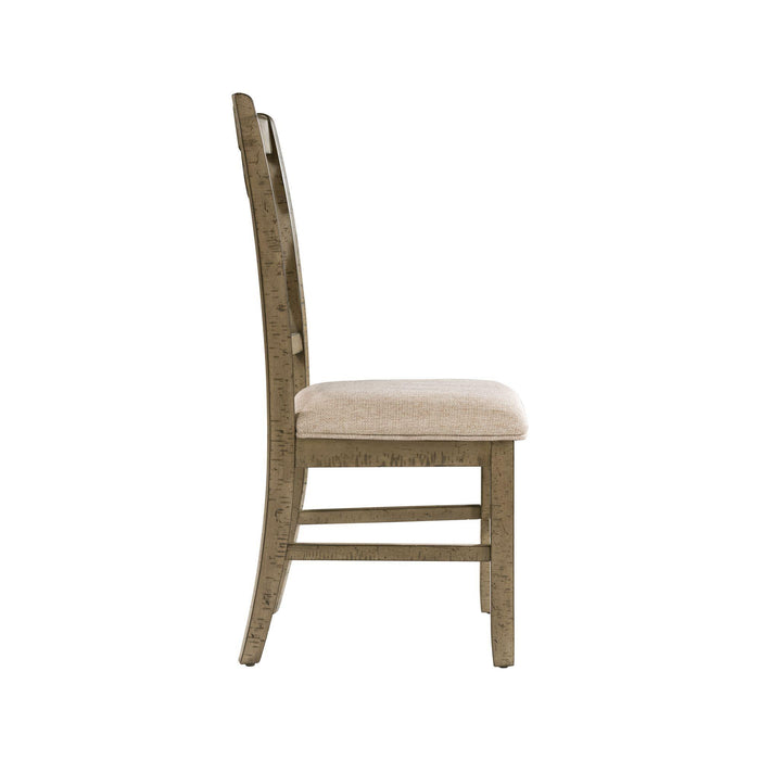 Stone Wooden Swirl Back Side Chair Set of 2 - Faith Furniture (Manhattan, KS)
