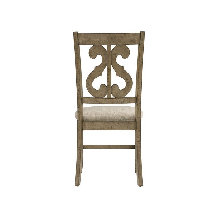 Stone Wooden Swirl Back Side Chair Set of 2 - Faith Furniture (Manhattan, KS)