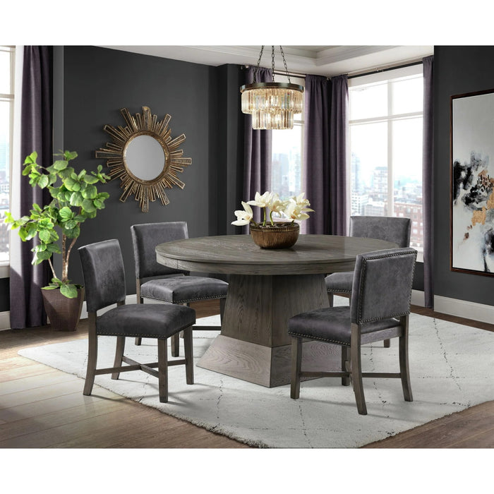 Elements International Collins Dining Table in Weathered Gray - Faith Furniture (Manhattan, KS)