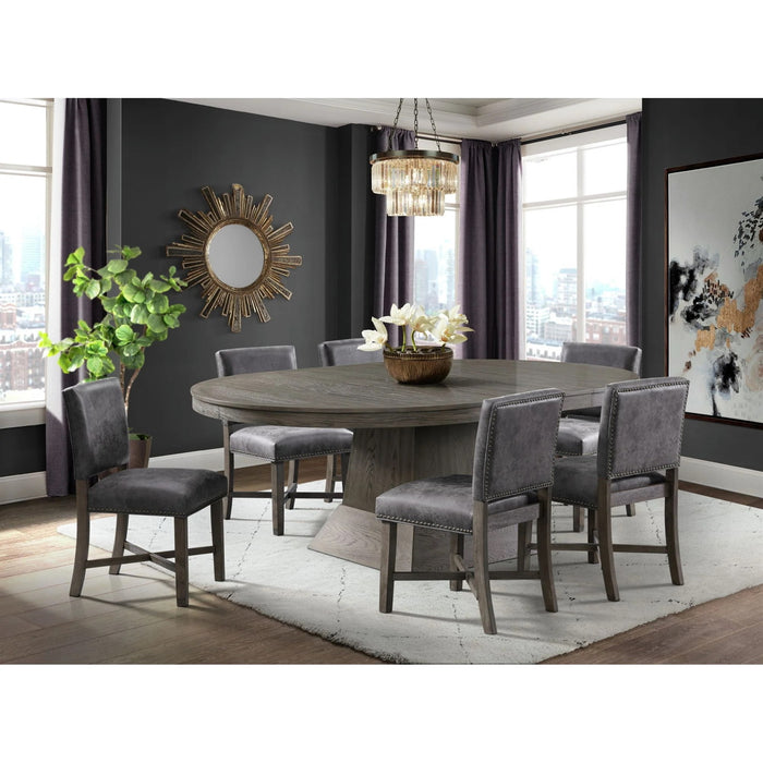 Elements International Collins Dining Table in Weathered Gray - Faith Furniture (Manhattan, KS)