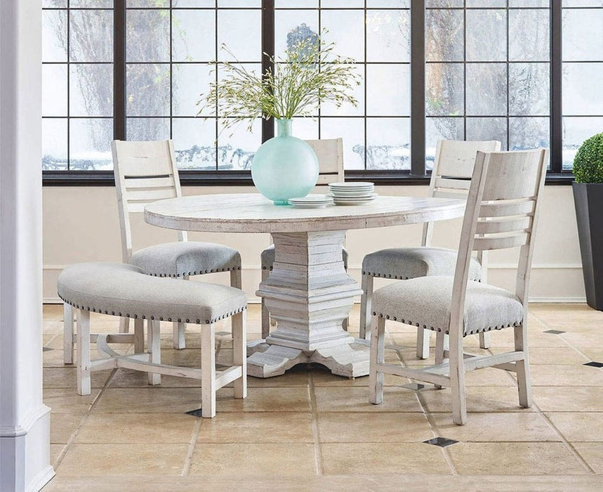 Elements International Condesa Round Dining Table in White - Faith Furniture (Manhattan, KS)