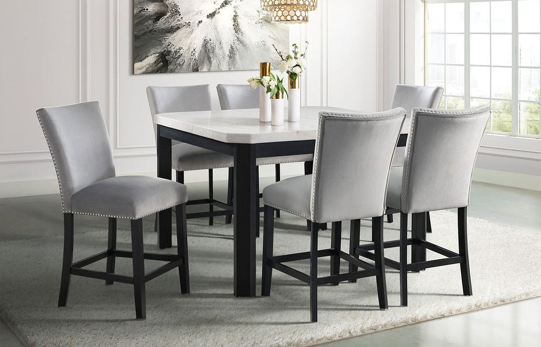 Elements International Francesca Counter Height Dining Table in White and Black - Faith Furniture (Manhattan, KS)