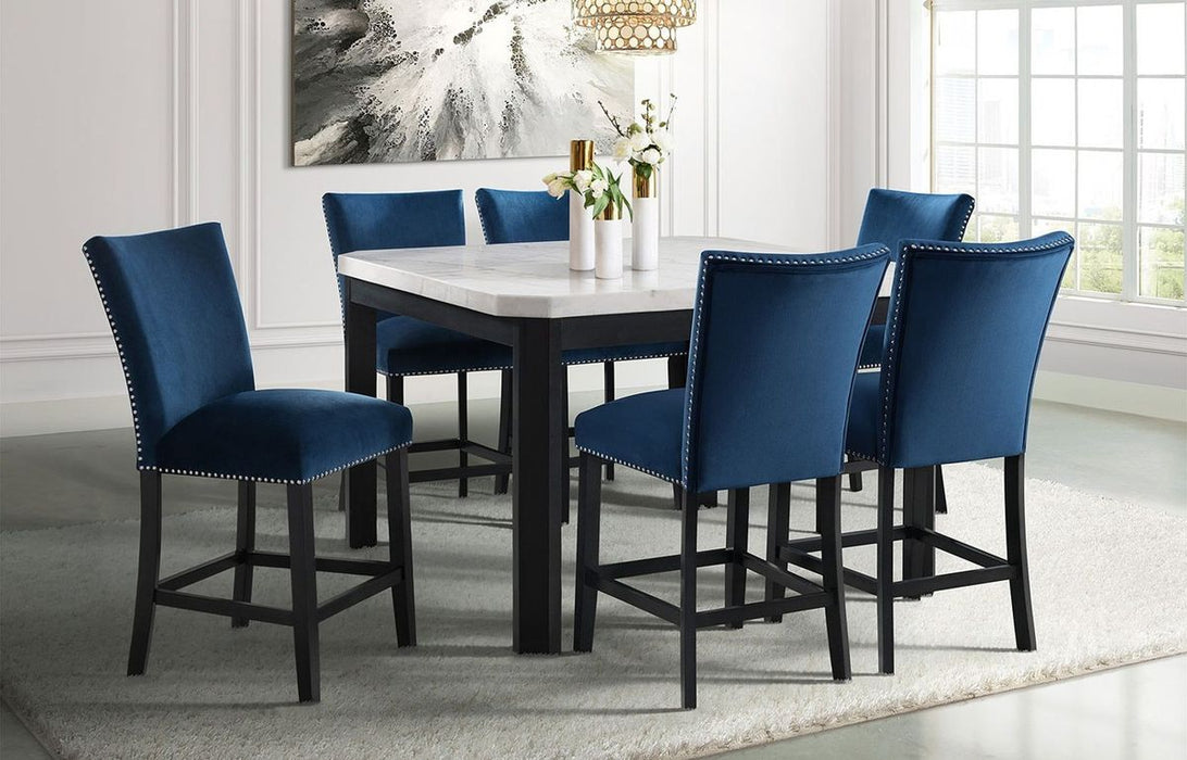 Elements International Francesca Counter Height Dining Table in White and Black - Faith Furniture (Manhattan, KS)
