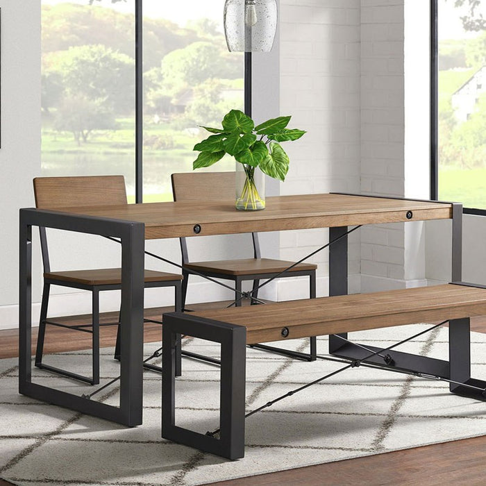 Elements International Industrial Dining Table in Gunmetal and Brown - Faith Furniture (Manhattan, KS)