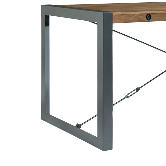 Elements International Industrial Dining Table in Gunmetal and Brown - Faith Furniture (Manhattan, KS)