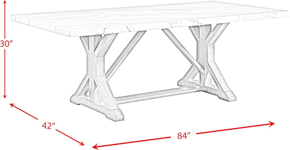 Elements International Lakeview Rectangular Dining Table in Natural CDLW100DTC - Faith Furniture (Manhattan, KS)