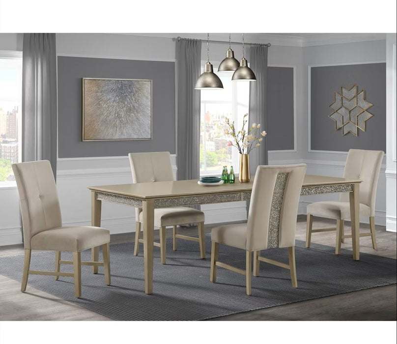 Elements International Maxwell Dining Table in Champange - Faith Furniture (Manhattan, KS)