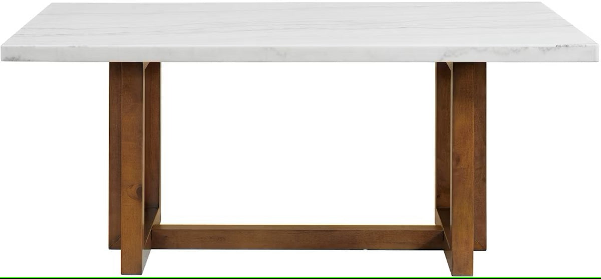 Elements International Morris Dining Table with Marble Top in Espresso - Faith Furniture (Manhattan, KS)