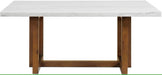 Elements International Morris Dining Table with Marble Top in Espresso - Faith Furniture (Manhattan, KS)