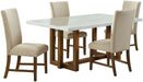 Elements International Morris Dining Table with Marble Top in Espresso - Faith Furniture (Manhattan, KS)