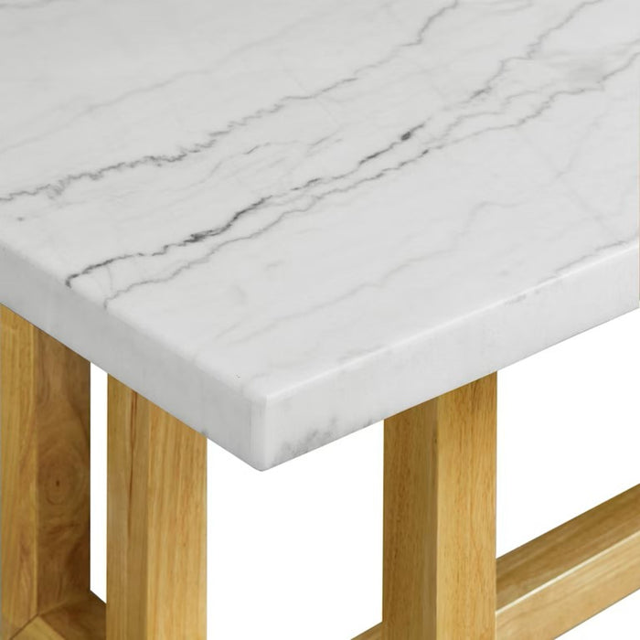 Elements International Morris Dining Table with Marble Top in Natural - Faith Furniture (Manhattan, KS)