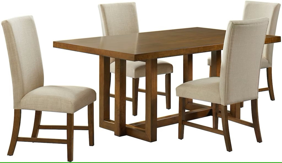 Elements International Morris Dining Table with Wood Top in Espresso - Faith Furniture (Manhattan, KS)