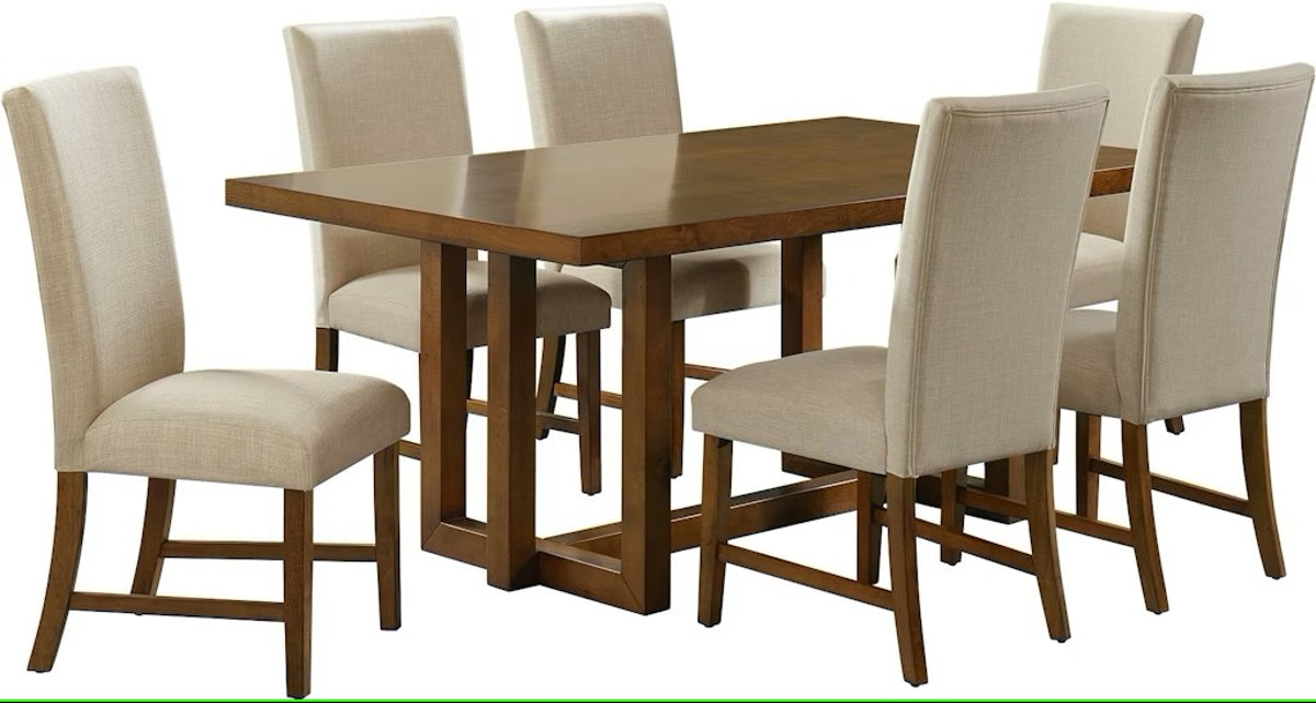 Elements International Morris Dining Table with Wood Top in Espresso - Faith Furniture (Manhattan, KS)