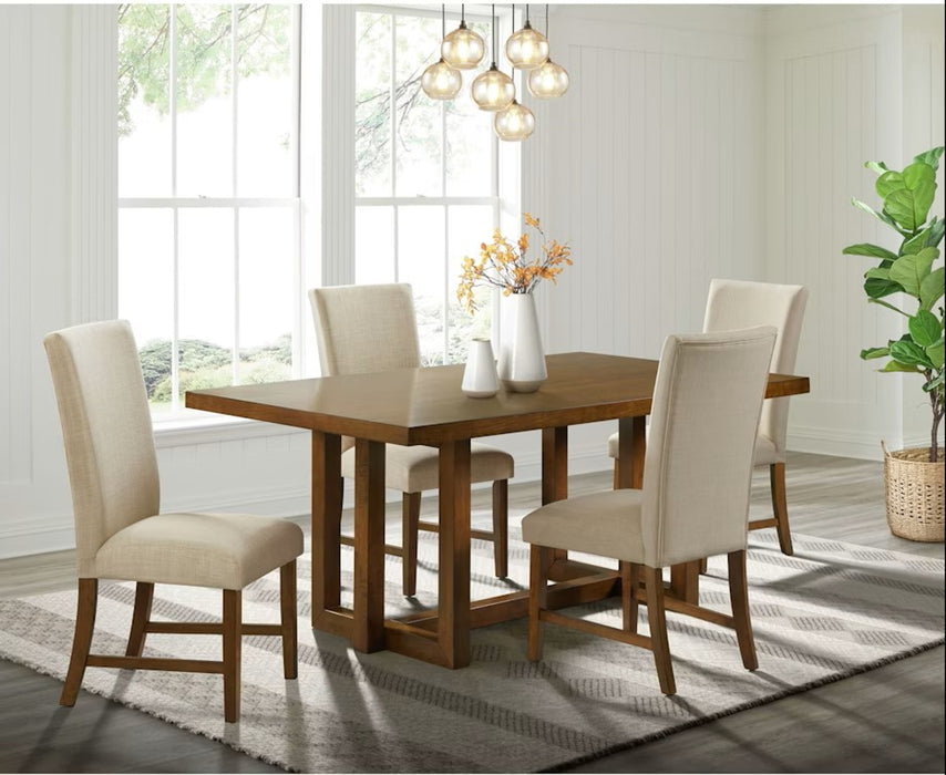 Elements International Morris Dining Table with Wood Top in Espresso - Faith Furniture (Manhattan, KS)