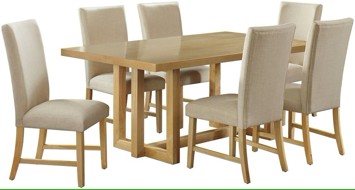 Elements International Morris Dining Table with Wood Top in Natural - Faith Furniture (Manhattan, KS)