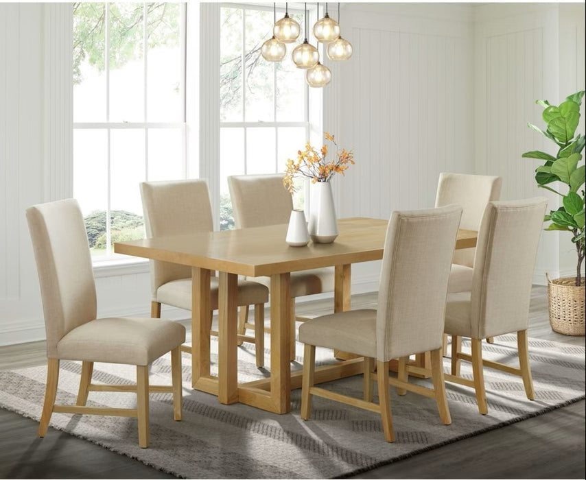 Elements International Morris Dining Table with Wood Top in Natural - Faith Furniture (Manhattan, KS)