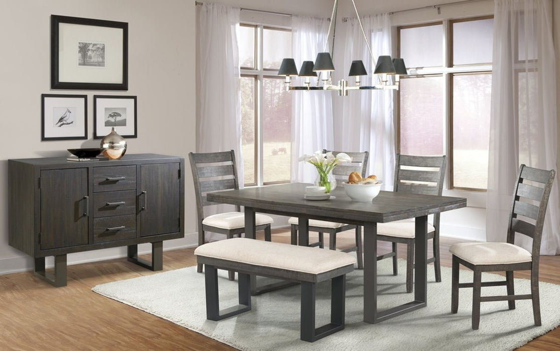 Elements International Sawyer Rectangular Dining Table in Smokey Dark Ash - Faith Furniture (Manhattan, KS)