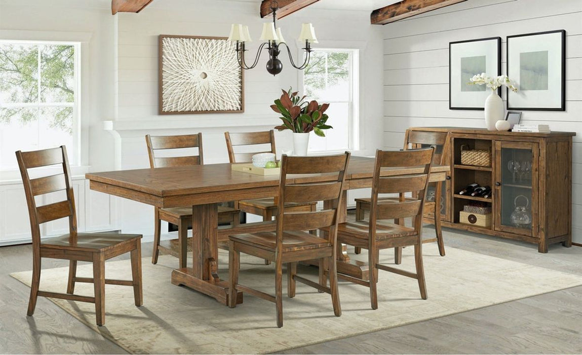 Elements International Silas Dining Table in Warm Brown - Faith Furniture (Manhattan, KS)