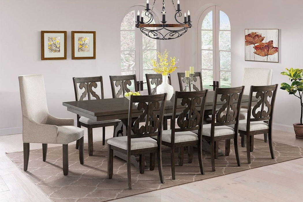 Elements International Stone Dining Table in Dark Ash - Faith Furniture (Manhattan, KS)