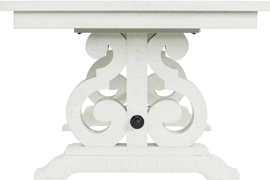 Elements International Stone Dining Table in White DST700DTC - Faith Furniture (Manhattan, KS)