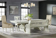 Elements International Stone Dining Table in White DST700DTC - Faith Furniture (Manhattan, KS)