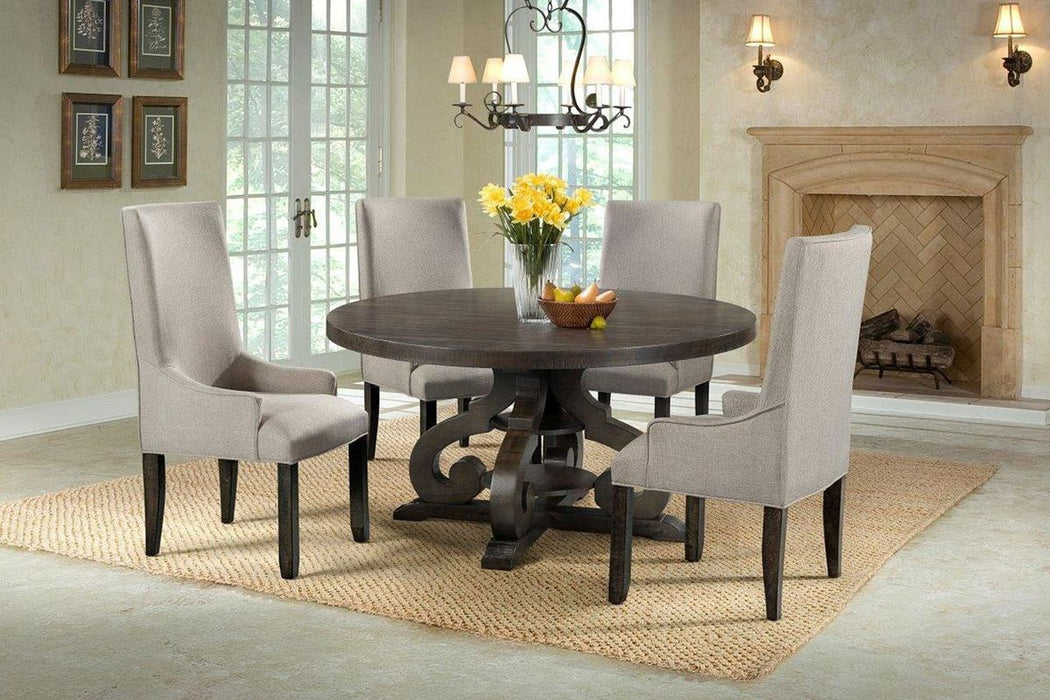 Elements International Stone Round Dining Table in Dark Ash - Faith Furniture (Manhattan, KS)