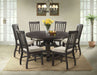 Elements International Stone Round Dining Table in Dark Ash - Faith Furniture (Manhattan, KS)