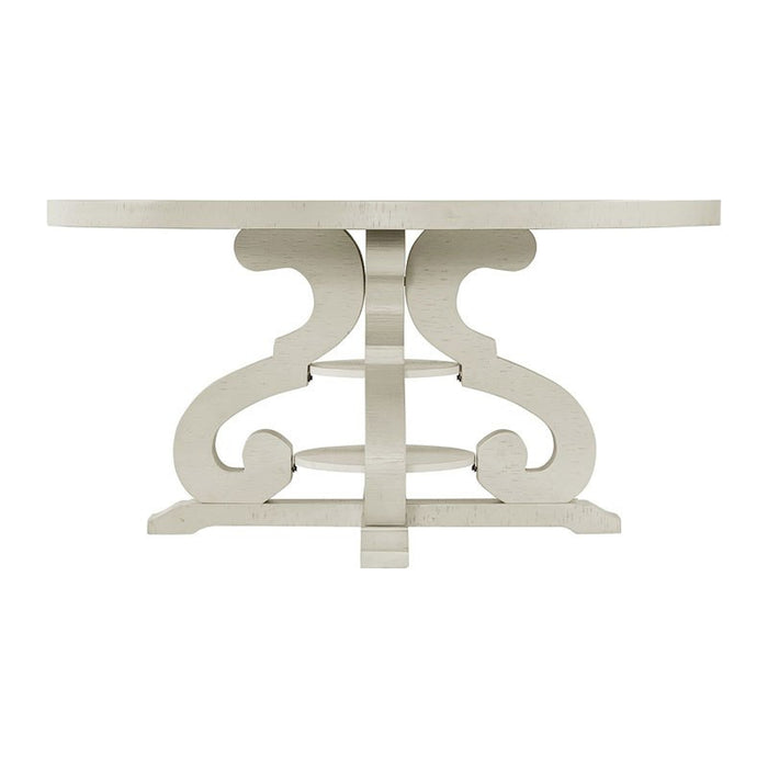 Elements International Stone Round Dining Table in White - Faith Furniture (Manhattan, KS)