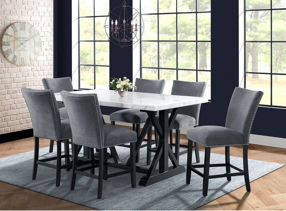 Elements International Tuscany Counter Height Dining Table in Black/White CTC107CTC - Faith Furniture (Manhattan, KS)