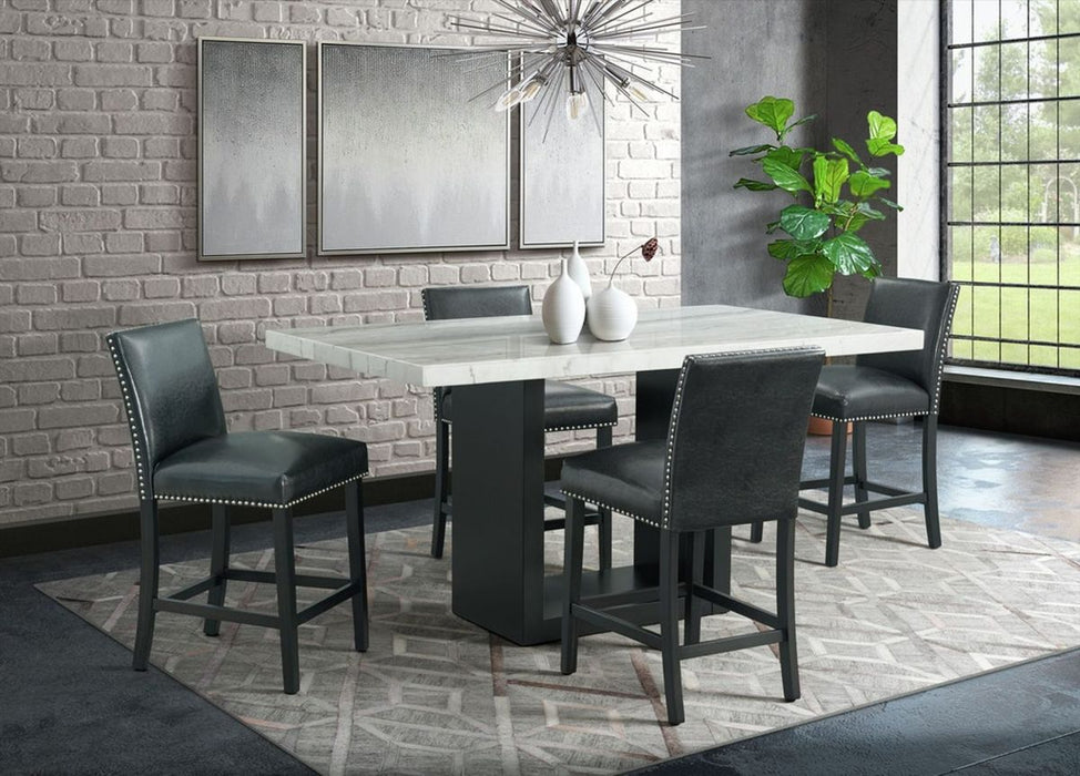 Elements International Valentino Counter Height Dining Table in Black/White CVL500CTC - Faith Furniture (Manhattan, KS)