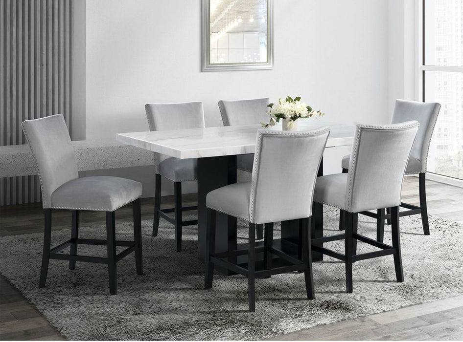 Elements International Valentino Counter Height Dining Table in Black/White CVL500CTC - Faith Furniture (Manhattan, KS)