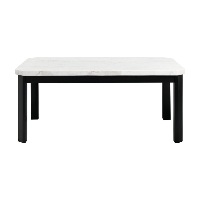 Francesca White Marble Standard Height Dining Table - Faith Furniture (Manhattan, KS)