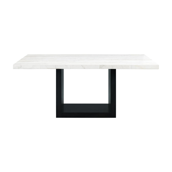 Valentino White Marble Standard Height Dining Table - Faith Furniture (Manhattan, KS)