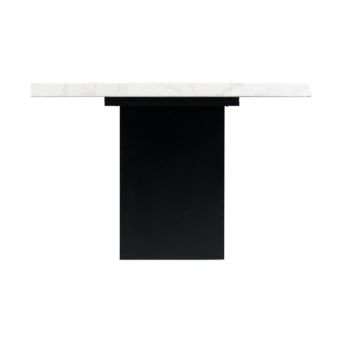Valentino White Marble Standard Height Dining Table - Faith Furniture (Manhattan, KS)
