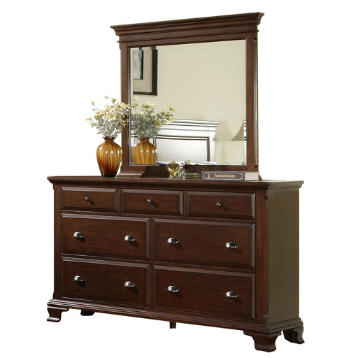 Canton Cherry Dresser & Mirror Set - Faith Furniture (Manhattan, KS)